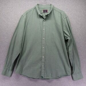 Untuckit Shirt Mens XL Librando Casual Button Up Green Herringbone Long Sleeve